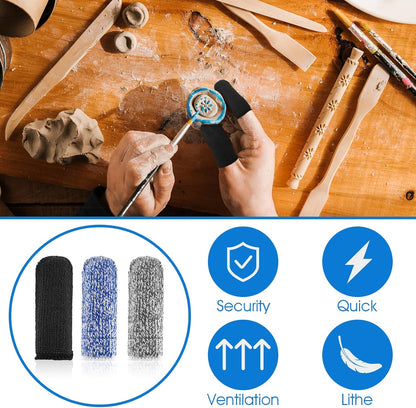 24Pcs Finger Cots Cut Resistant Finger Protectors Thumb Protector Finger Gloves Finger Sleeve Protectors for Garden, Kitchen, Work, Sculpture