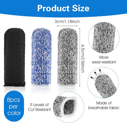 24Pcs Finger Cots Cut Resistant Finger Protectors Thumb Protector Finger Gloves Finger Sleeve Protectors for Garden, Kitchen, Work, Sculpture