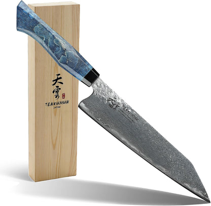 Japanese Gyutou 210mm Profession Santoku Handcrafted 8 inch Chef Knife Handmade Forged Knife Japan SG2 Powder Steel with Blue Wood Handle