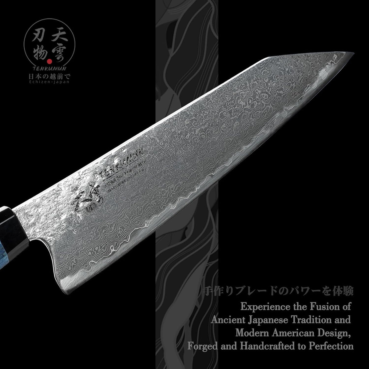 Japanese Gyutou 210mm Profession Santoku Handcrafted 8 inch Chef Knife Handmade Forged Knife Japan SG2 Powder Steel with Blue Wood Handle