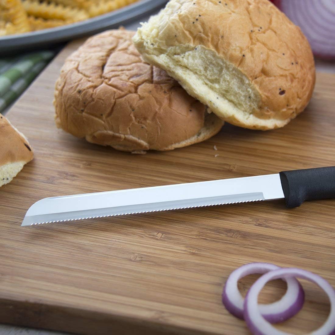 Essential Oak Block Set (G258), 8-Piece Block Knife Set, Stainless Steel Blades, Black Handle