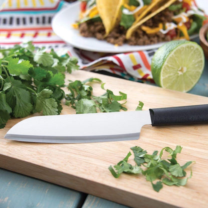 Essential Oak Block Set (G258), 8-Piece Block Knife Set, Stainless Steel Blades, Black Handle