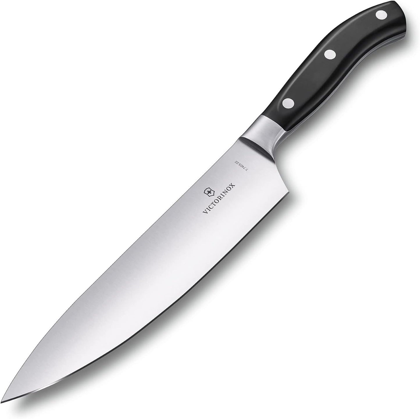 Grand Maitre 9 In Forged Chef's Knife - Black Handle | Professional stainless steel kitchen knife with full-tang blade for precision carving, slicing, and everyday cooking
