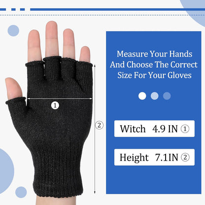 2 Pair Fingerless Cut Resistant Gloves Kitchen Cutting Glove Food Grade Gloves for Chef Mandolin Slicing(Grey and Black)