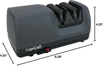 E120 Electric Knife Sharpeners for 20-Degree Straight and Serrated Knives Diamond Abrasives Precision Angle Control, 3-Stage, Gray