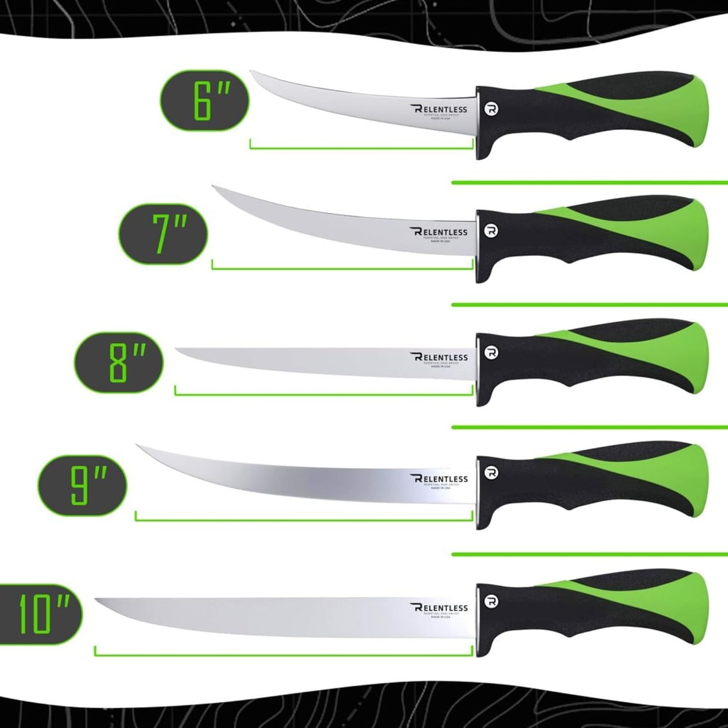 Knives - True Self Sharpening Knife - Fillet Knife Fishing, with Curved Never Rust Blade and Perpetual Edge Sharpening Technology - 9 Inch