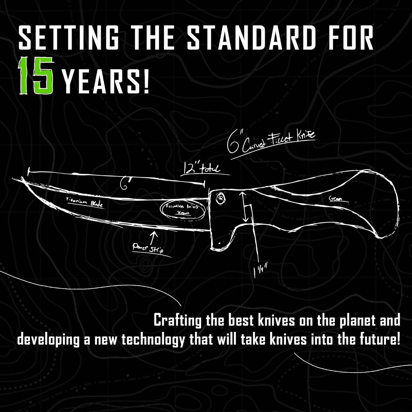 Knives - True Self Sharpening Knife - Fillet Knife Fishing, with Curved Never Rust Blade and Perpetual Edge Sharpening Technology - 9 Inch