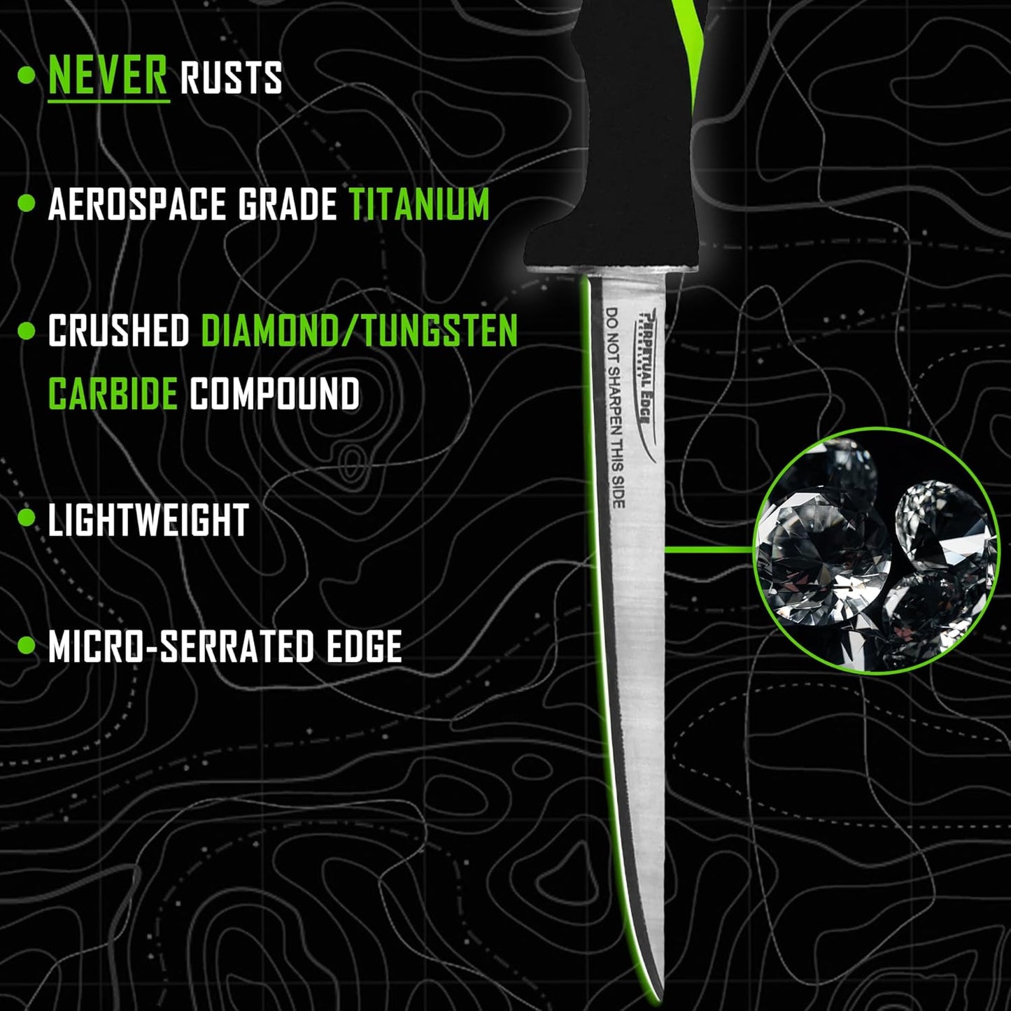 Knives - True Self Sharpening Knife - Fillet Knife Fishing, with Curved Never Rust Blade and Perpetual Edge Sharpening Technology - 9 Inch