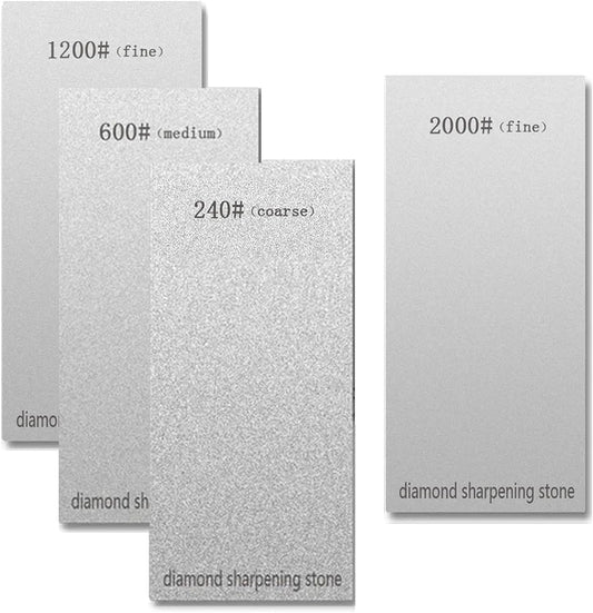 Diamond Sharpening Stone Professional Diamond Knife Sharpener Plate Honing Whetstone for Knives Chisel (SET-B)