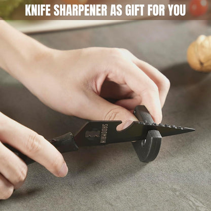 Come Apart Kitchen Shears, All Purpose Scissors for Food – Black | Bonus Sharpener+ Sheath, Premium Japanese 420J2 Steel, Ultra-sharp Serrated Blade, Anti-rust Titanium-plated, Dishwasher Safe