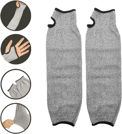 1 Pair Resistant Sleeves Arm Protectors with Thumb Hole and Hook Loop Welding Gardening Food Processing Pet Grooming