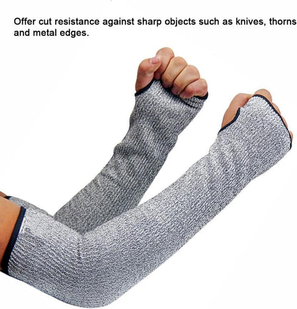 1 Pair Resistant Sleeves Arm Protectors with Thumb Hole and Hook Loop Welding Gardening Food Processing Pet Grooming