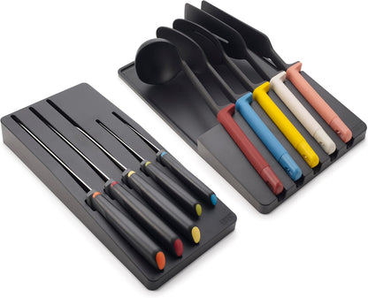 Elevate Your Cooking 10-piece Knife & Utensil Set with in-drawer storage trays