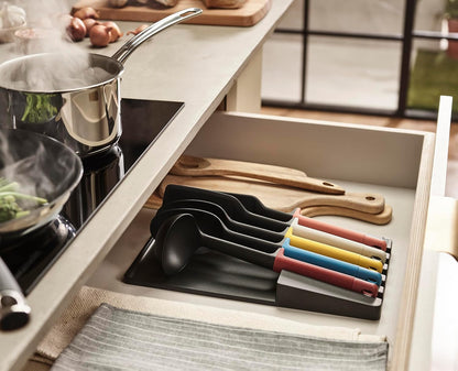 Elevate Your Cooking 10-piece Knife & Utensil Set with in-drawer storage trays