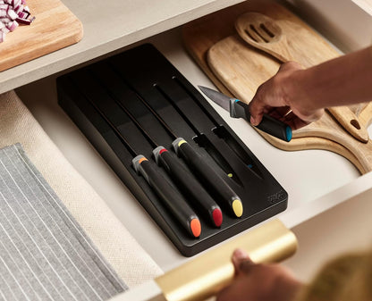 Elevate Your Cooking 10-piece Knife & Utensil Set with in-drawer storage trays