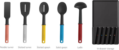 Elevate Your Cooking 10-piece Knife & Utensil Set with in-drawer storage trays