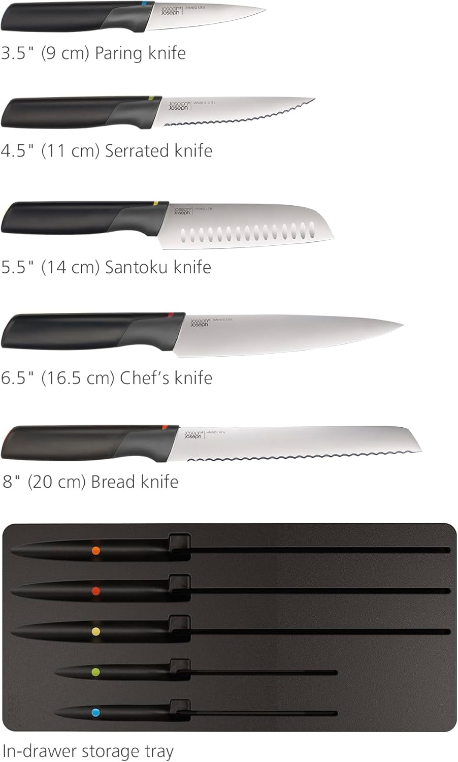 Elevate Your Cooking 10-piece Knife & Utensil Set with in-drawer storage trays
