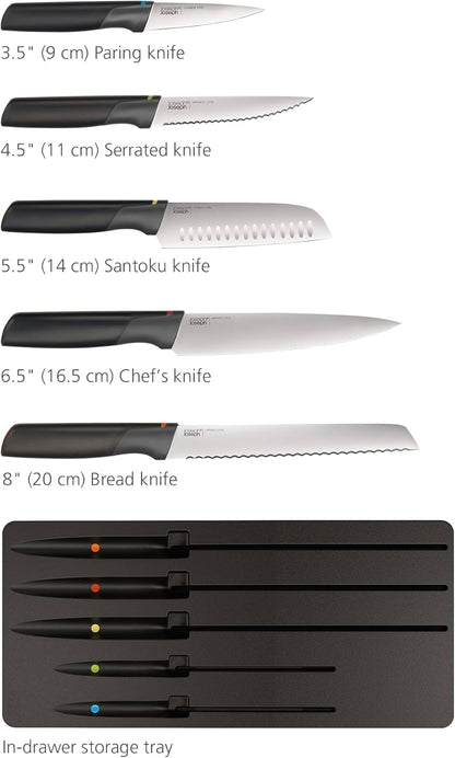 Elevate Your Cooking 10-piece Knife & Utensil Set with in-drawer storage trays