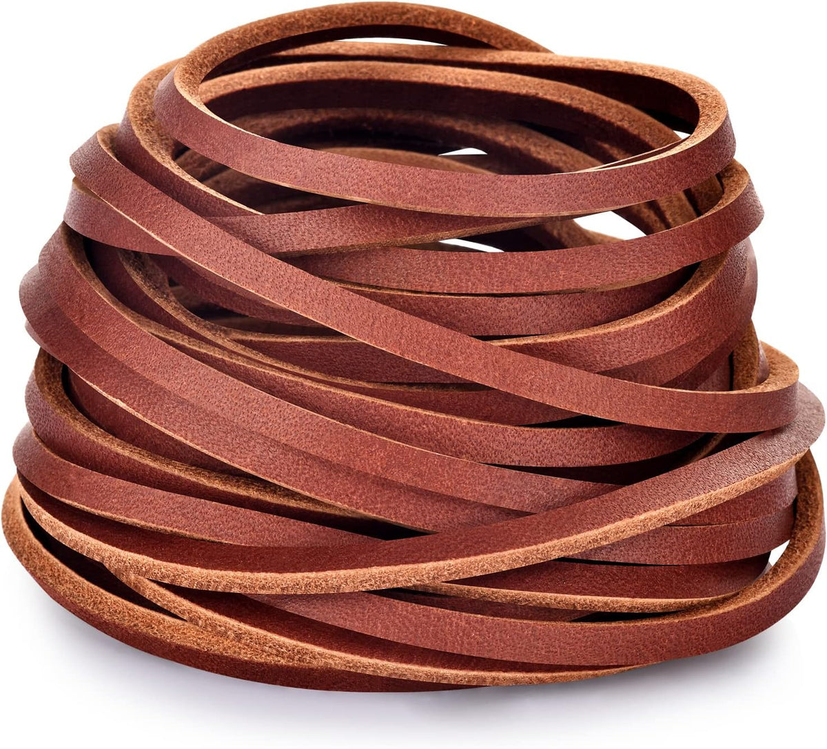 TeeLiy 3MM Flat Genuine Leather Cord - Natural Leather Lacing - Strip Cord Braiding String for Jewelry Making Shoe Lace Braided Bracelets Necklaces Handbags Knife Sheaths Veg Tan Greystone (5Yards)