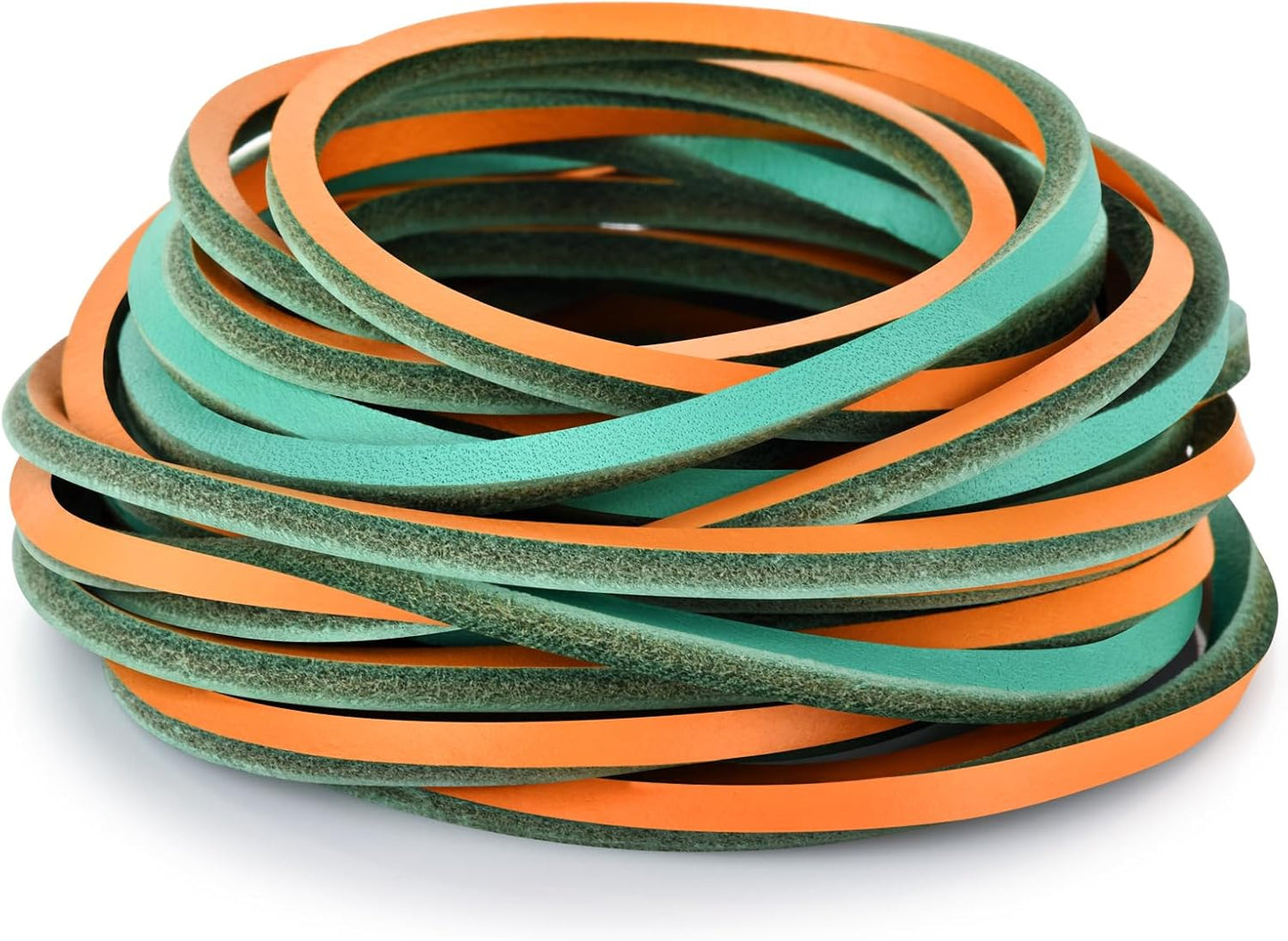 TeeLiy 3MM Flat Genuine Leather Cord - Natural Leather Lacing - Strip Cord Braiding String for Jewelry Making Shoe Lace Braided Bracelets Necklaces Handbags Knife Sheaths Veg Tan Greystone (5Yards)