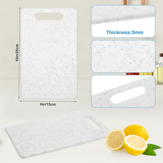 6 Pcs Small Cutting Board for Kitchen Mini Plastic Cutting Board Set Bar Dishwasher Safe Granite Color Food for Camping Food Fruits Prep Vegetables Easy Grip