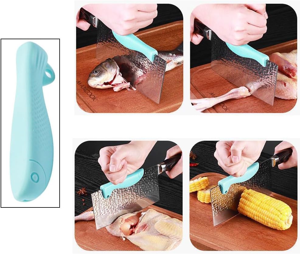 4 Pack Kitchen Knife Chopping Helper Chef Knife Back Cover Rubber Gripper Pads Meat Cutting Aid for Kitchen Knife Set Chef's Knife Boning Knife Fillet Knife Santoku Nakiri Knife Chef Knive