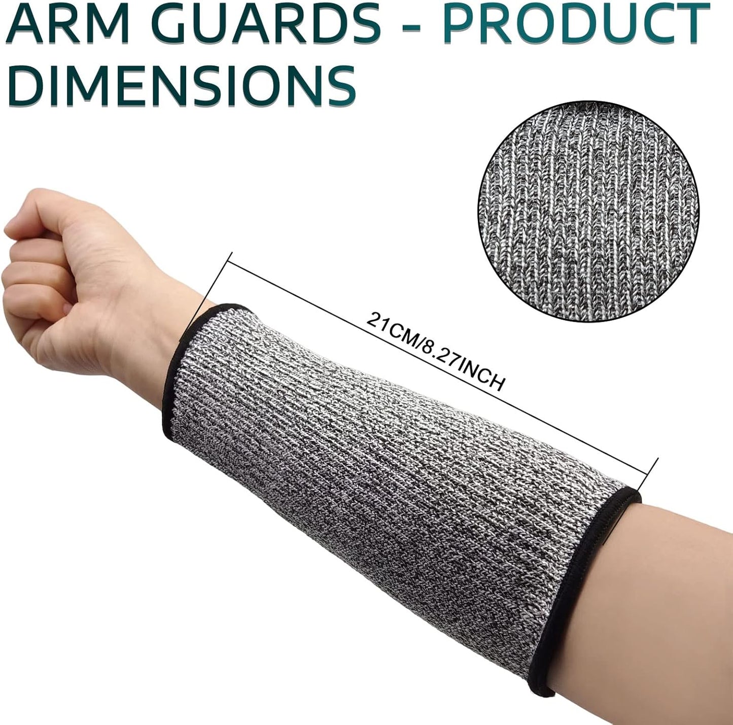 2 Pairs Forearm Sleeve, Cut Resistant Sleeves for Men and Women Arm Protectors for Thin Skin Protective Cut Resistant Welding Sleeves for Garden Kitchen Cooking Welding