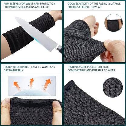 2 Pairs Forearm Sleeve, Cut Resistant Sleeves for Men and Women Arm Protectors for Thin Skin Protective Cut Resistant Welding Sleeves for Garden Kitchen Cooking Welding