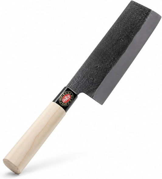 YOSHIDAHAMONO 6.5-Inch Nakiri Knife Made in Japan | Aogami #2 Blue Paper Steel | HRC 62-64 | Vegetable Knife for Home Cooks | Wood Handle | 3-Year Warranty
