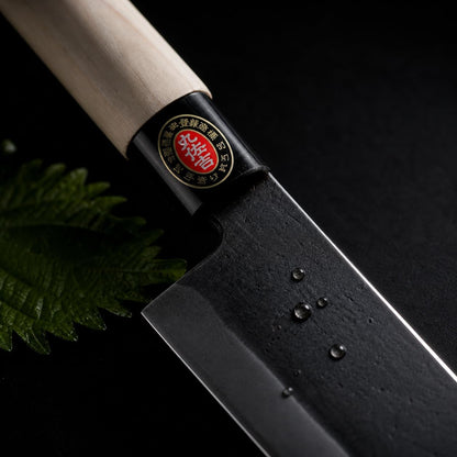 YOSHIDAHAMONO 6.5-Inch Nakiri Knife Made in Japan | Aogami #2 Blue Paper Steel | HRC 62-64 | Vegetable Knife for Home Cooks | Wood Handle | 3-Year Warranty
