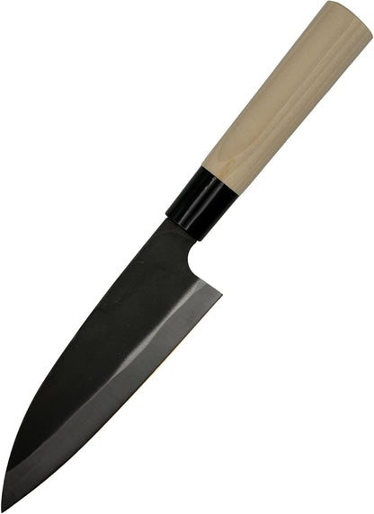 YOSHIDAHAMONO 6.5-Inch Nakiri Knife Made in Japan | Aogami #2 Blue Paper Steel | HRC 62-64 | Vegetable Knife for Home Cooks | Wood Handle | 3-Year Warranty
