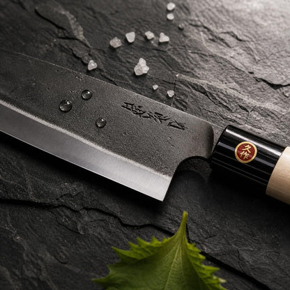 YOSHIDAHAMONO 6.5-Inch Nakiri Knife Made in Japan | Aogami #2 Blue Paper Steel | HRC 62-64 | Vegetable Knife for Home Cooks | Wood Handle | 3-Year Warranty