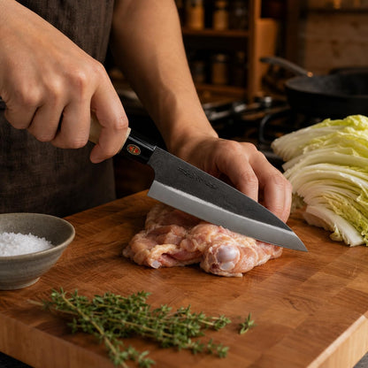 YOSHIDAHAMONO 6.5-Inch Nakiri Knife Made in Japan | Aogami #2 Blue Paper Steel | HRC 62-64 | Vegetable Knife for Home Cooks | Wood Handle | 3-Year Warranty