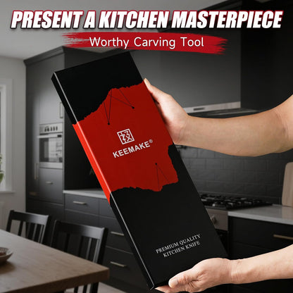 BBQ Carving Knife Set - 10" Butcher Knife & 10" Honing Rod Slicing Knife Set for Meat Cutting Razor Sharp German Steel with Ergonomic Handle Full Tang Design Gift Box Included