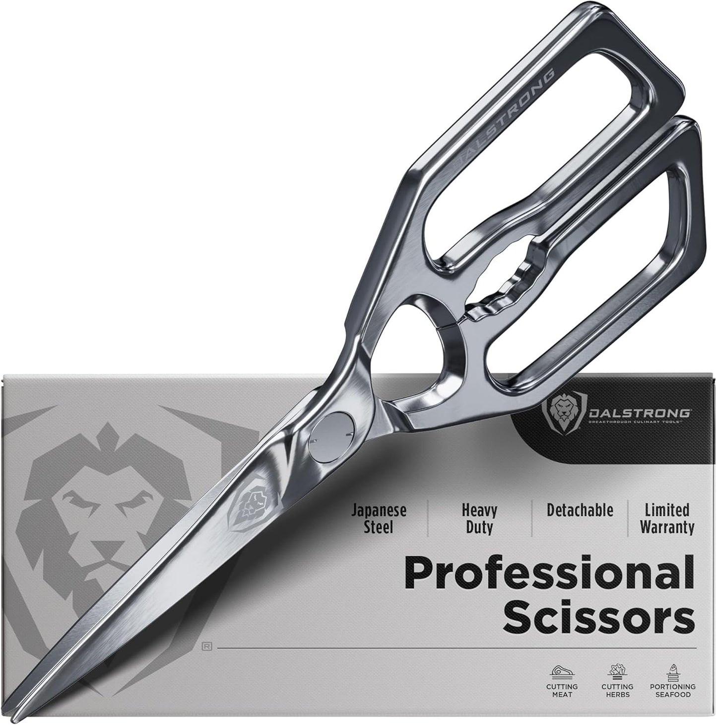 Kitchen Scissors — Japanese Stainless Steel Shears, Ambidextrous, Detachable for Cleaning — For Spatchcocking Chicken, Trimming Herbs, Pizza, Flatbread & Package Opening