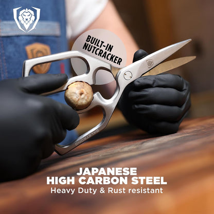 Kitchen Scissors — Japanese Stainless Steel Shears, Ambidextrous, Detachable for Cleaning — For Spatchcocking Chicken, Trimming Herbs, Pizza, Flatbread & Package Opening