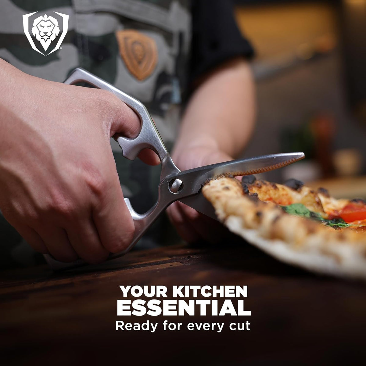 Kitchen Scissors — Japanese Stainless Steel Shears, Ambidextrous, Detachable for Cleaning — For Spatchcocking Chicken, Trimming Herbs, Pizza, Flatbread & Package Opening