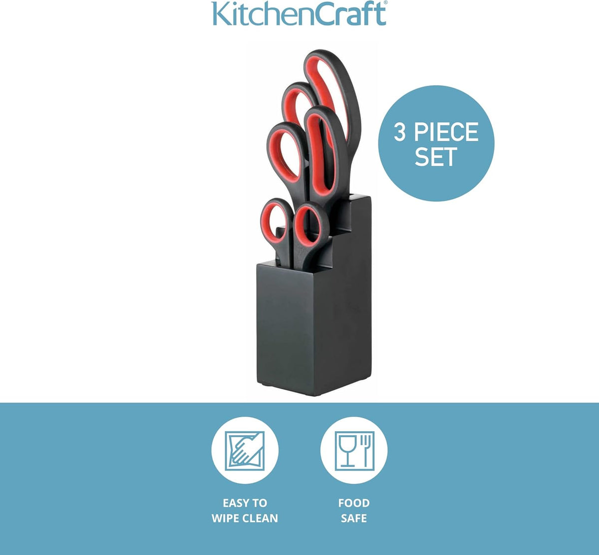 3-Piece Kitchen Scissors Set and Storage Block