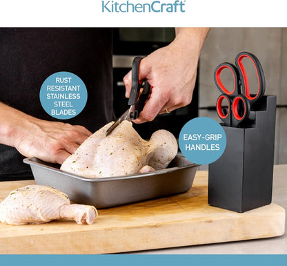 3-Piece Kitchen Scissors Set and Storage Block