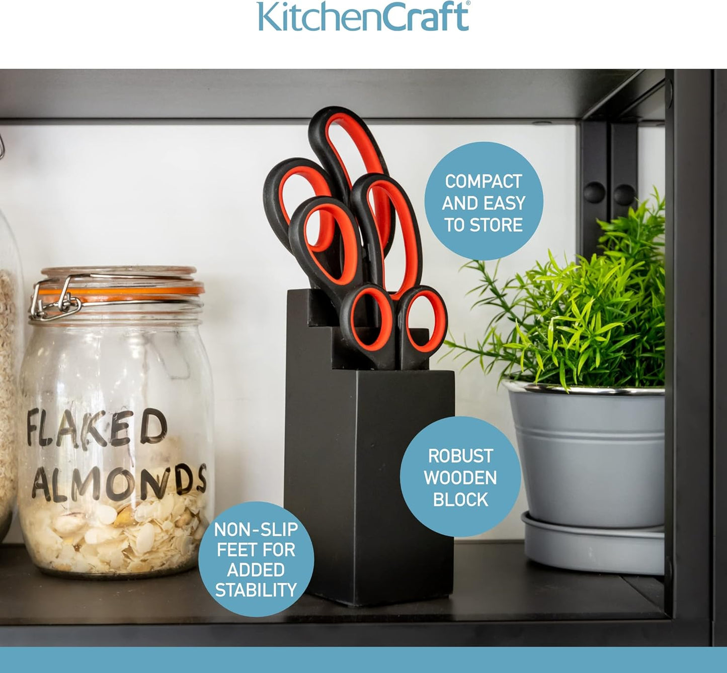 3-Piece Kitchen Scissors Set and Storage Block