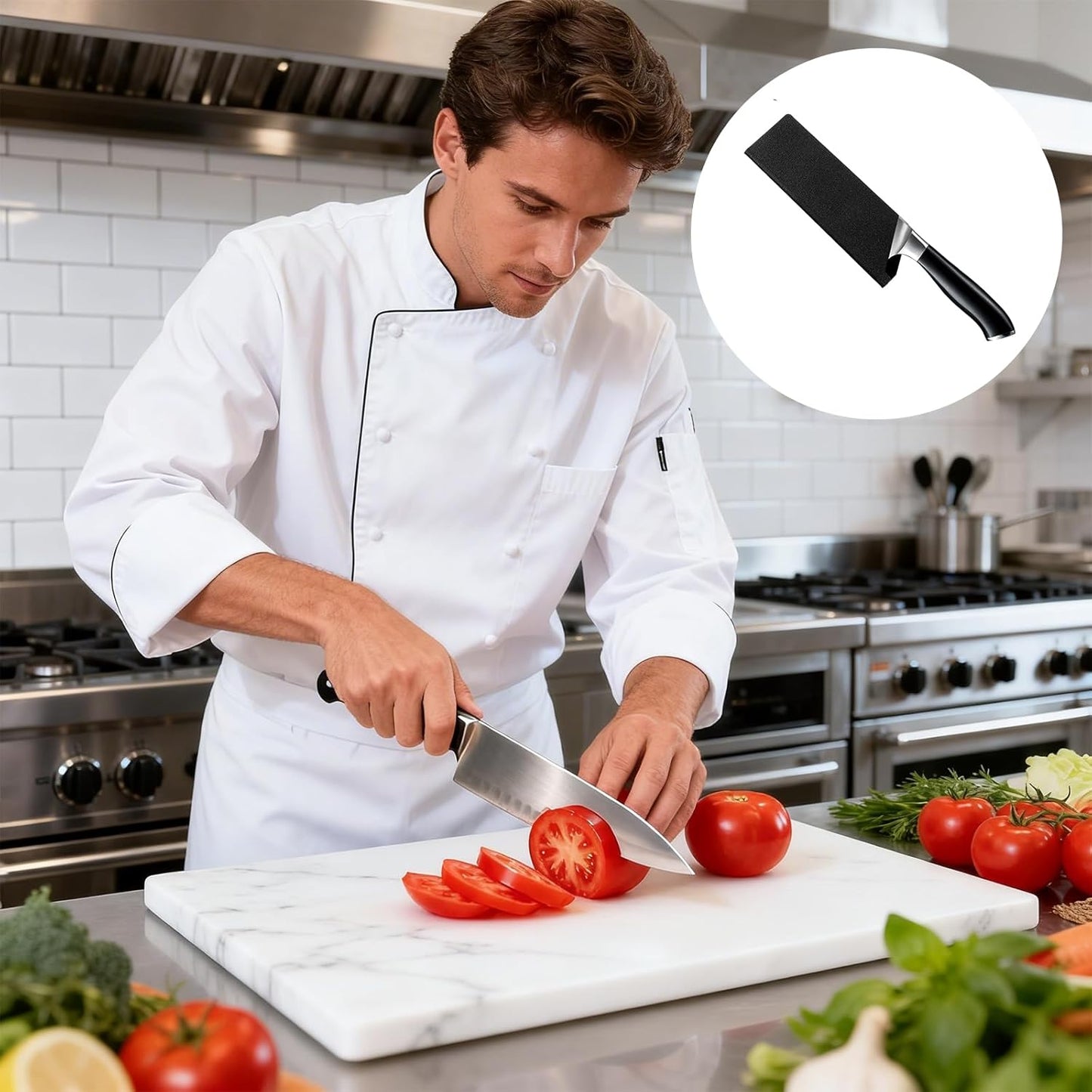 7 Inch Universal Knife Covers or Sleeves, Knife Sheath, Black ABS Knives Blade Guard Cover, Knives Edge Guard for Home Kitchen Travel Protection (7 Inch)