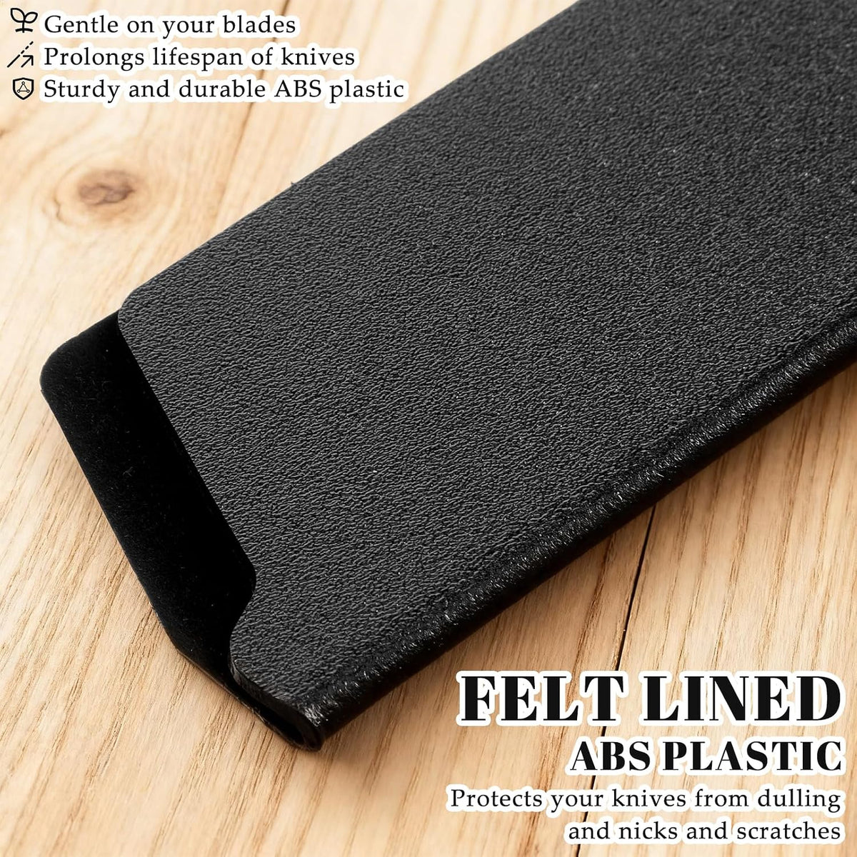 7 Inch Universal Knife Covers or Sleeves, Knife Sheath, Black ABS Knives Blade Guard Cover, Knives Edge Guard for Home Kitchen Travel Protection (7 Inch)
