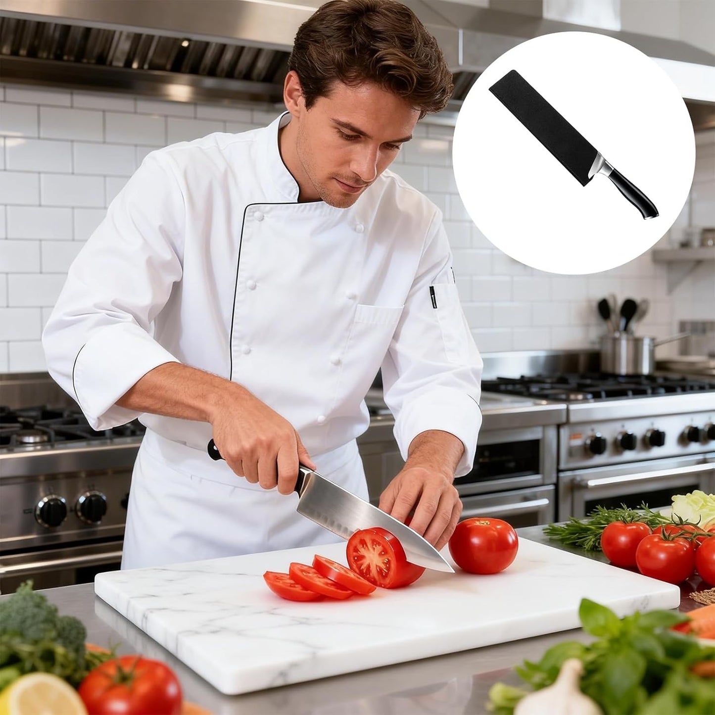 7 Inch Universal Knife Covers or Sleeves, Knife Sheath, Black ABS Knives Blade Guard Cover, Knives Edge Guard for Home Kitchen Travel Protection (7 Inch)