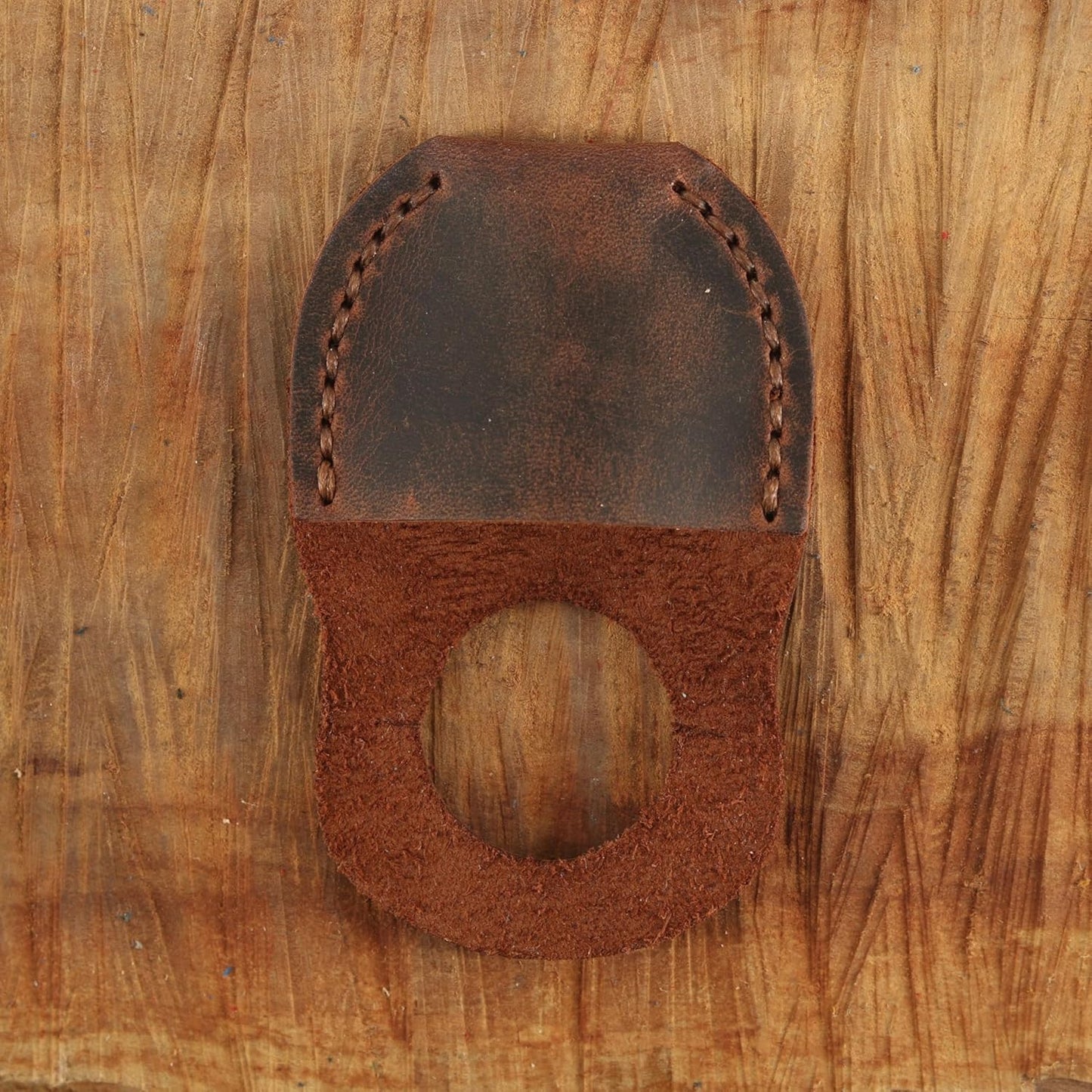 Thumb Guard for Wood Carving - Premium Full Grain Leather Finger Protector, Handmade Carpenter Carving Kit Accessory (Tan)