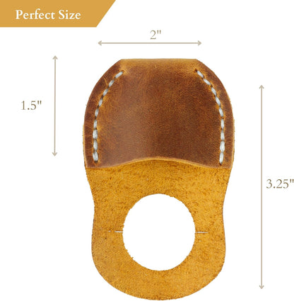 Thumb Guard for Wood Carving - Premium Full Grain Leather Finger Protector, Handmade Carpenter Carving Kit Accessory (Tan)