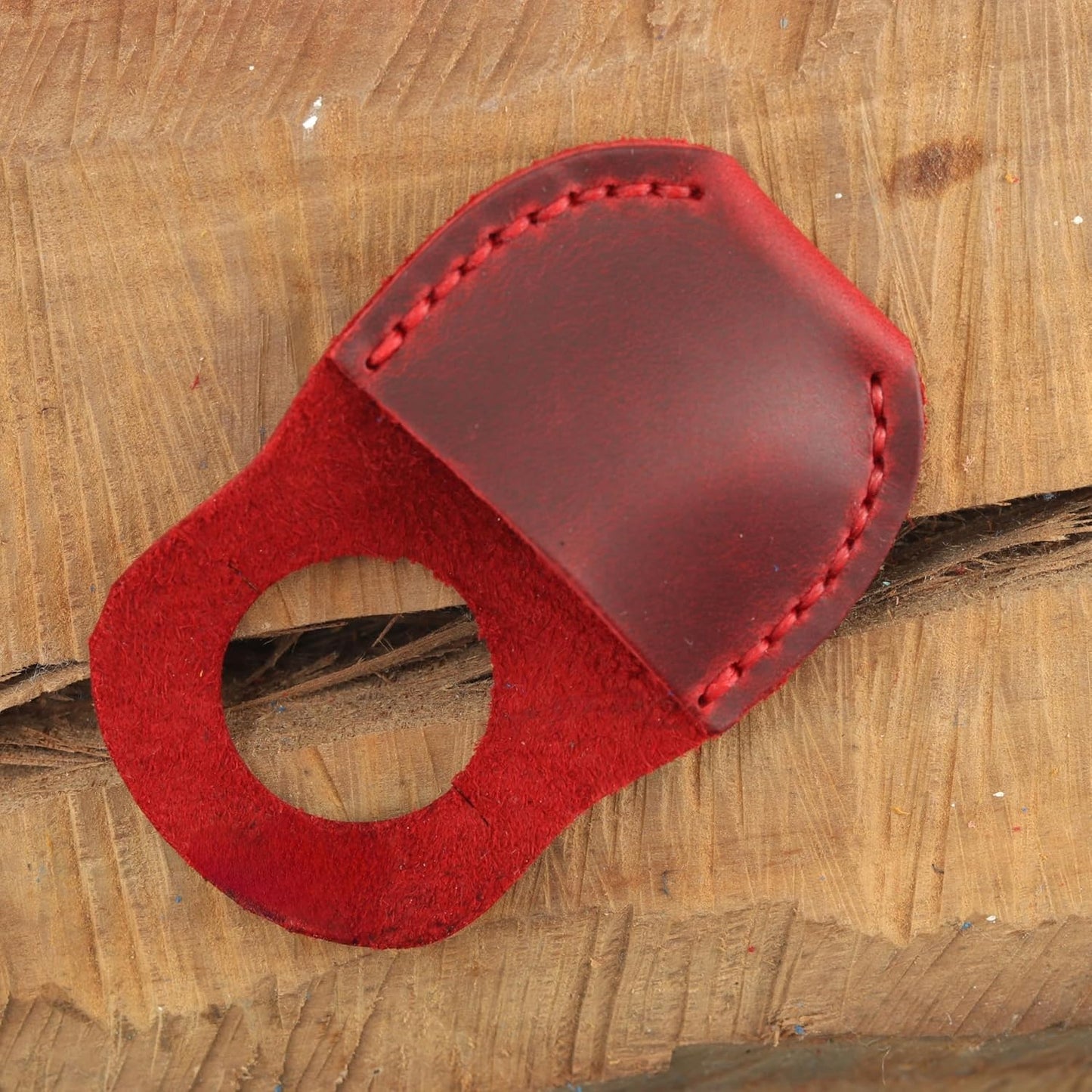 Thumb Guard for Wood Carving - Premium Full Grain Leather Finger Protector, Handmade Carpenter Carving Kit Accessory (Tan)
