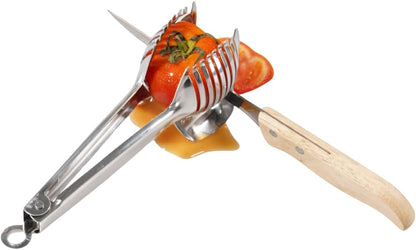 Tomato Lemon Slicer with Tomato Knife Set,Handheld Even Slicing Guide Cutter Tools,for Round Fruit and Veggies, Multi Kitchen Cutting Gadgets