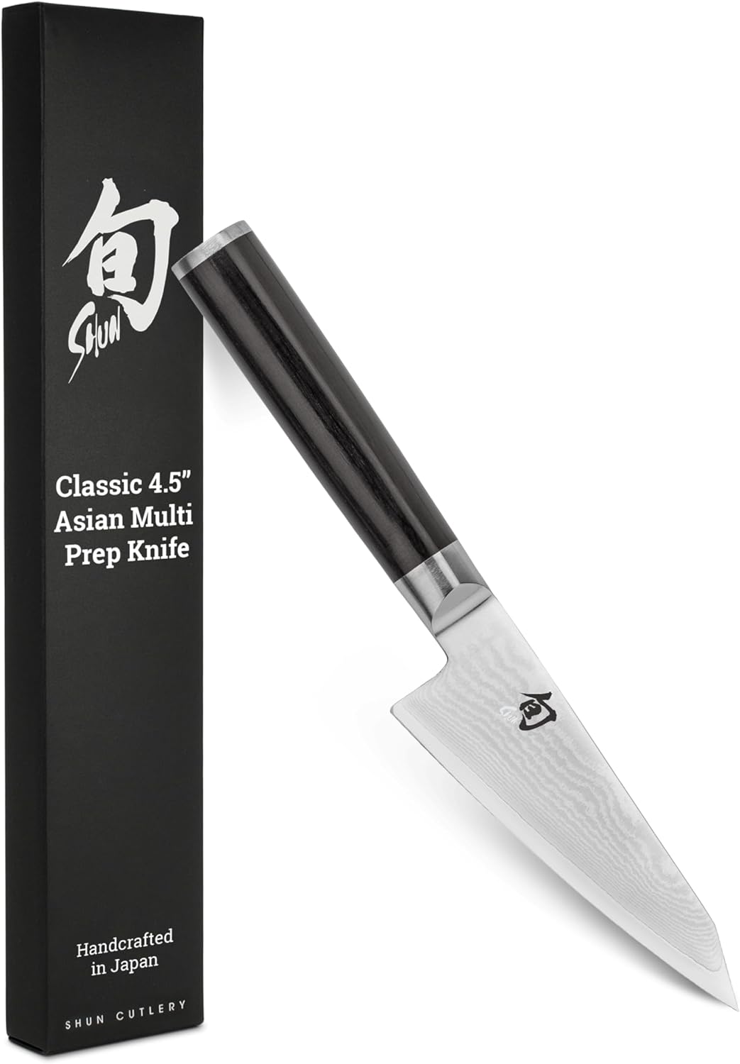 Classic 4.5" Asian Multi-Prep Knife, Handcrafted Japanese Boning, Trimming and Utility Knife, VG-MAX Core with Damascus Stainless Steel Cladding, Pakkawood Handle