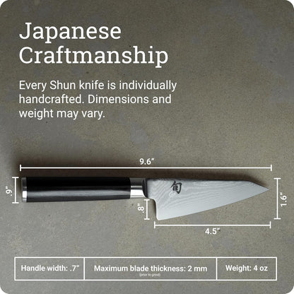Classic 4.5" Asian Multi-Prep Knife, Handcrafted Japanese Boning, Trimming and Utility Knife, VG-MAX Core with Damascus Stainless Steel Cladding, Pakkawood Handle
