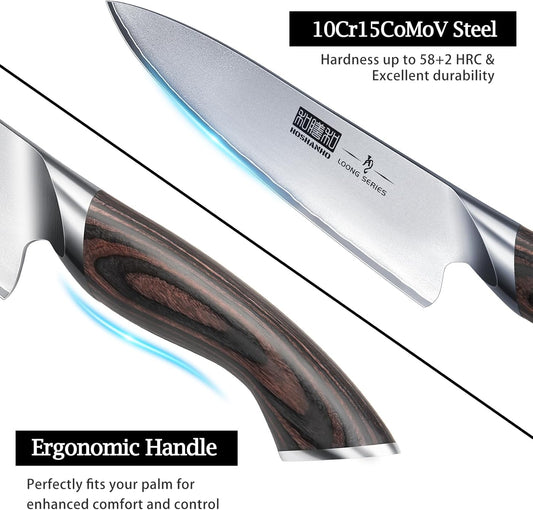 5 Pieces Knife Set, Professional Ultra Sharp Kitchen Knife Sets | Japanese High Carbon Stainless Steel Chef Knives Set, Multipurpose Cooking Knife with Ergonomic Handle, Ideal Gift for Chefs